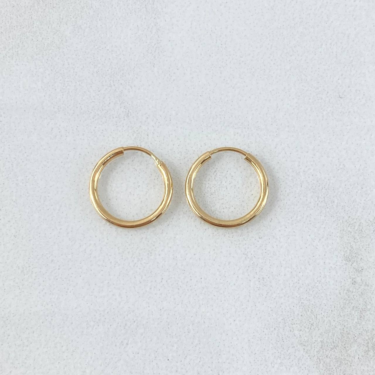 Candongas Mini Aro 0.4gr / 1.1cm Lisas Oro Amarillo