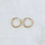 Candongas Mini Aro 0.4gr / 1.1cm Lisas Oro Amarillo