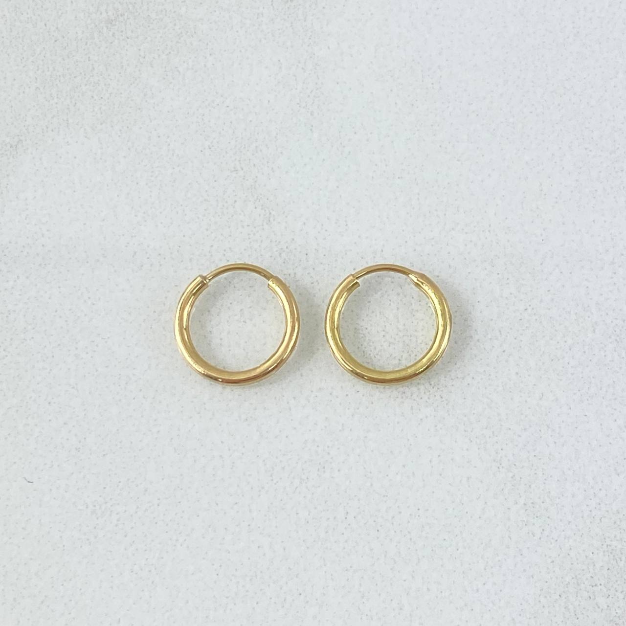 Candongas Aro Liso 0.45gr / 1cm / Oro Amarillo 18K ©