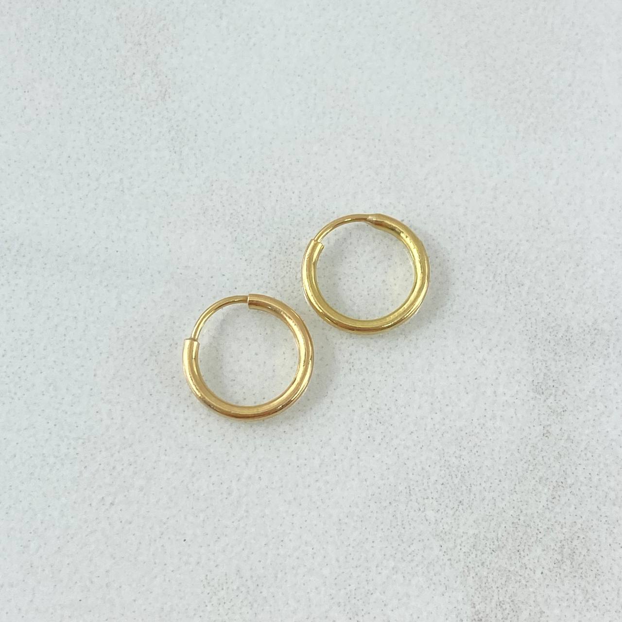 Candongas Aro Liso 0.45gr / 1cm / Oro Amarillo 18K ©