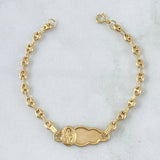 Pulso GC 2gr / 14cm / 3mm Placa Nube Virgen Milagrosa Oro Amarillo 18K