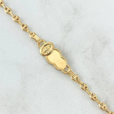 Pulso GC 2gr / 14cm / 3mm Placa Nube Virgen Milagrosa Oro Amarillo 18K