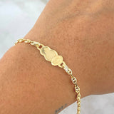 Pulso GC 2gr / 14cm / 3mm Placa Nube Virgen Milagrosa Oro Amarillo 18K