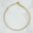 Pulso Tennis 3.7gr / 17cm / Circones Blancos - Graduable Oro Amarillo +4 18K