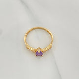 Anillo Solitario Gota 2.15 g / T7 Oro Amarillo 18K