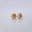 Topos Flor Carita Feliz 0.9gr / Circones Fucsias Oro Amarillo 18K &