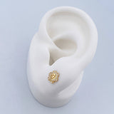 Topos Flor Carita Feliz 0.9gr / Circones Fucsias Oro Amarillo 18K &