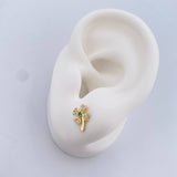 Topos Trebol 0.9gr / Circones Blancos Verde Oro Amarillo 18K &