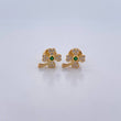 Topos Trebol 0.9gr / Circones Blancos Verde Oro Amarillo 18K &