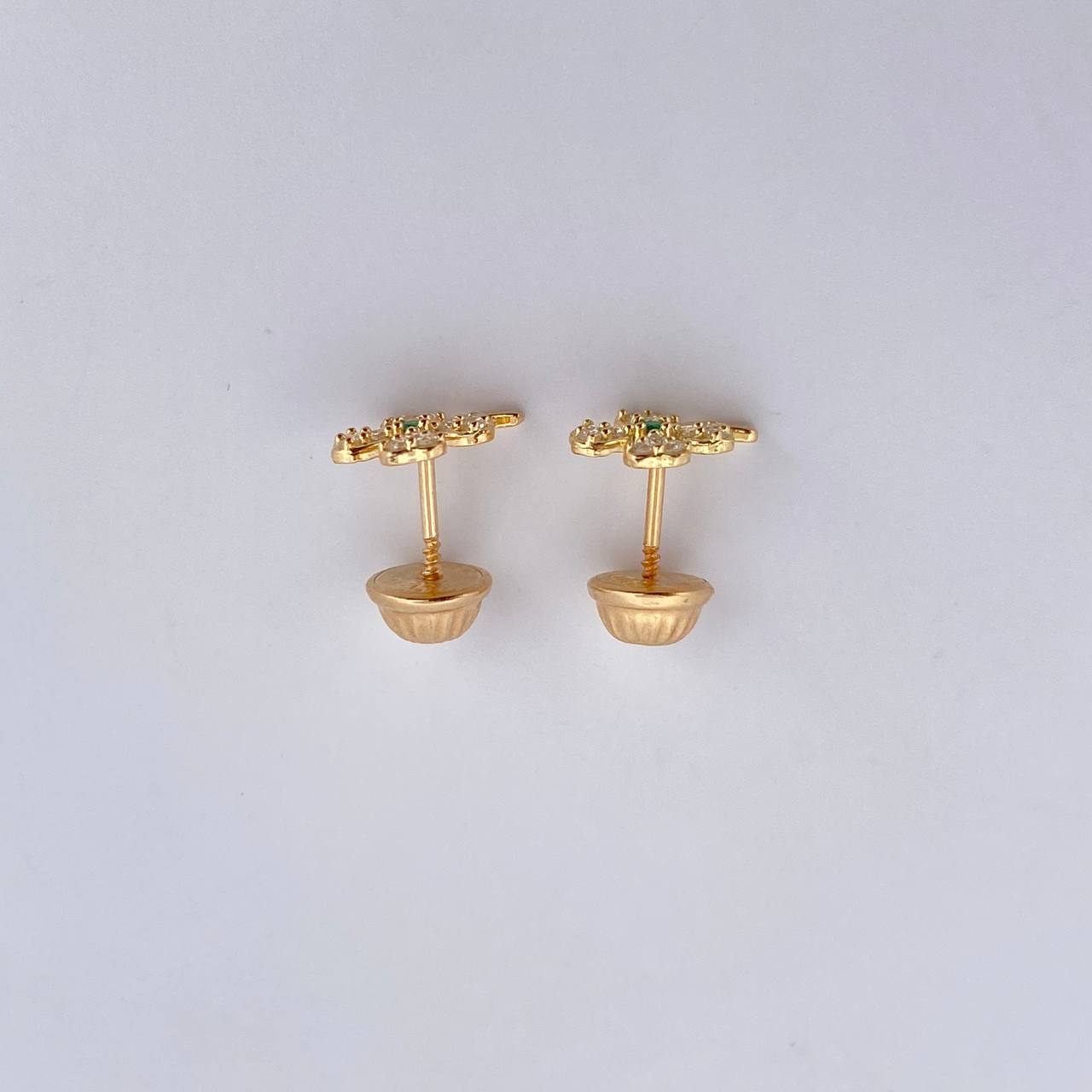 Topos Trebol 0.9gr / Circones Blancos Verde Oro Amarillo 18K &