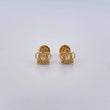 Topos Corona Real 0.85gr / Circones Blancos Oro Amarillo 18K &