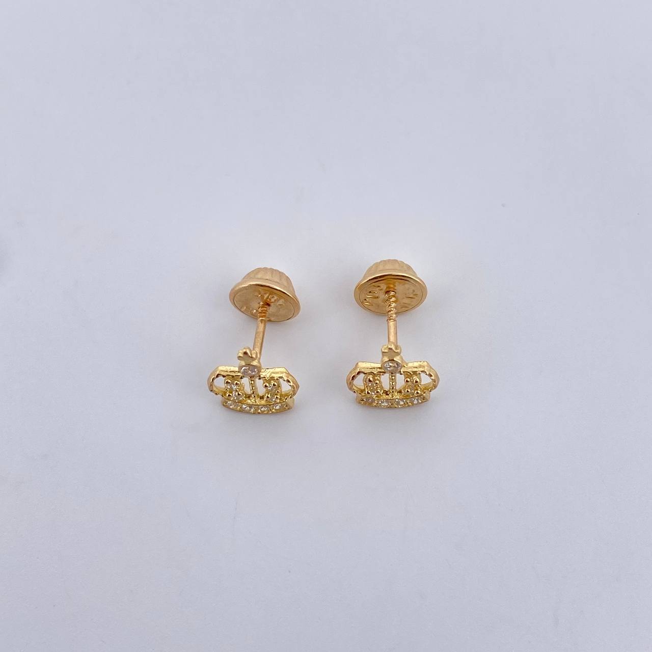 Topos Corona Real 0.9gr / Circones Blancos Oro Amarillo 18K &
