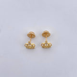 Topos Corona Real 0.9gr / Circones Blancos Oro Amarillo 18K &