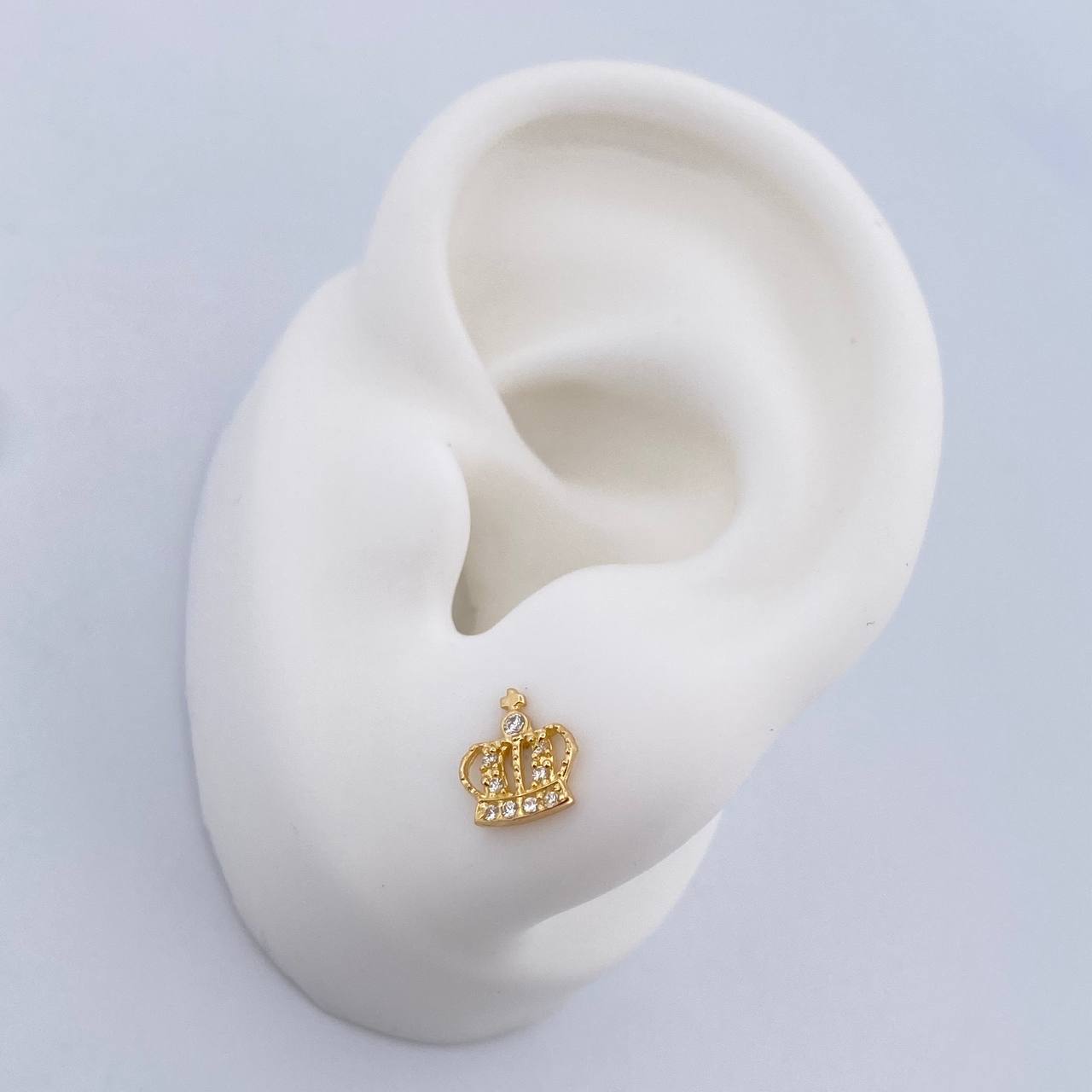 Topos Corona Real 0.9gr / Circones Blancos Oro Amarillo 18K &