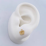 Topos Corona Real 0.9gr / Circones Blancos Oro Amarillo 18K &