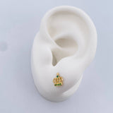 Topos Corona Real 0.9gr / Circones Verdes Blancos Oro Amarillo 18K &