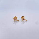 Topos Cruz 0.7gr / Circon Fucsia Oro Amarillo 18K &