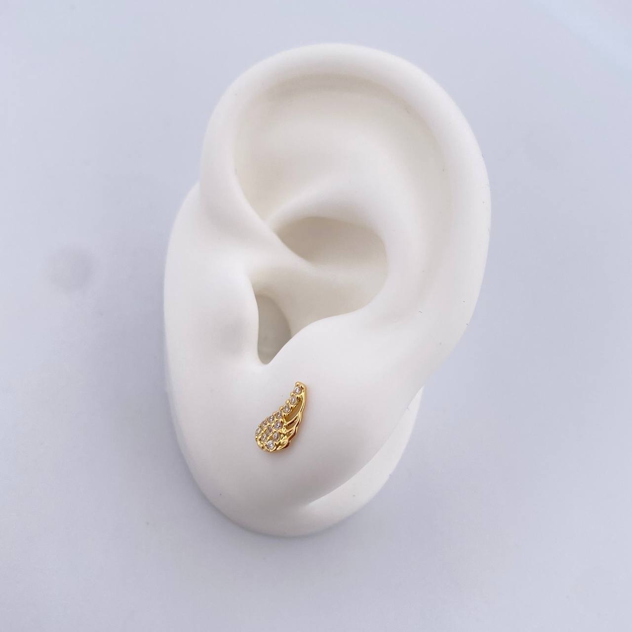 Topos Alas 0.85gr / Circones blancos Oro Amarillo 18K &