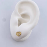 Topos Corazon Tupido 1gr / Circones Blancos Oro Amarillo 18K &
