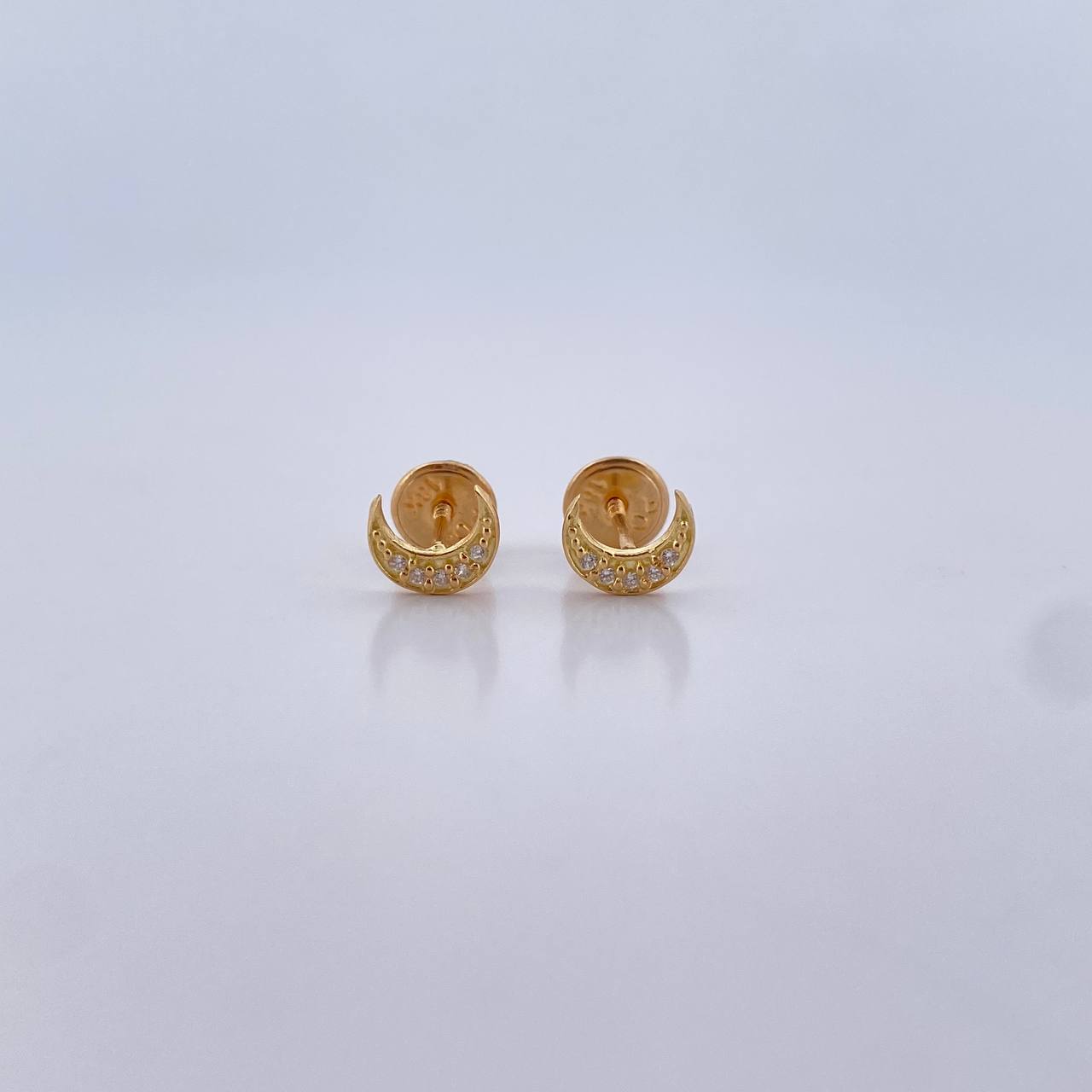Topos Luna 0.65gr / Circones Blancos Oro Amarillo 18K &