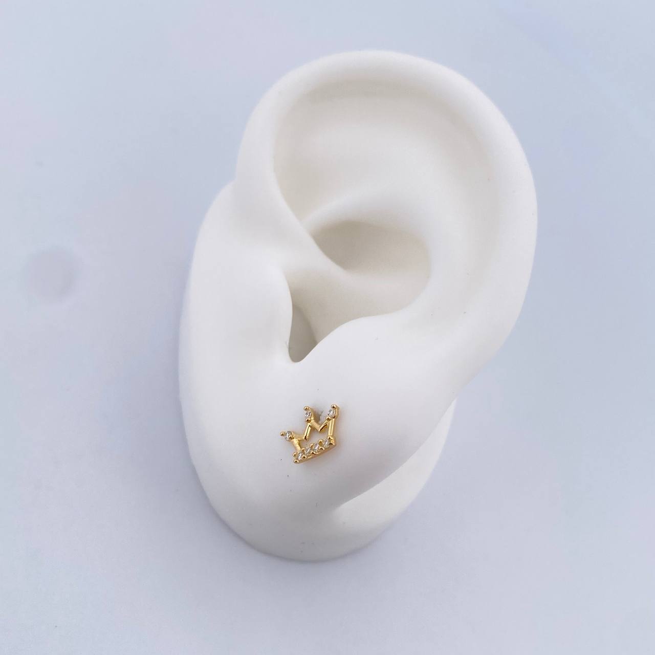 Topos Corona 0.65gr / Circones Blancos Oro Amarillo 18K &