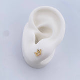 Topos Corona 0.65gr / Circones Blancos Oro Amarillo 18K &