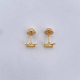 Topos Corona 0.65gr / Circones Blancos Oro Amarillo 18K &