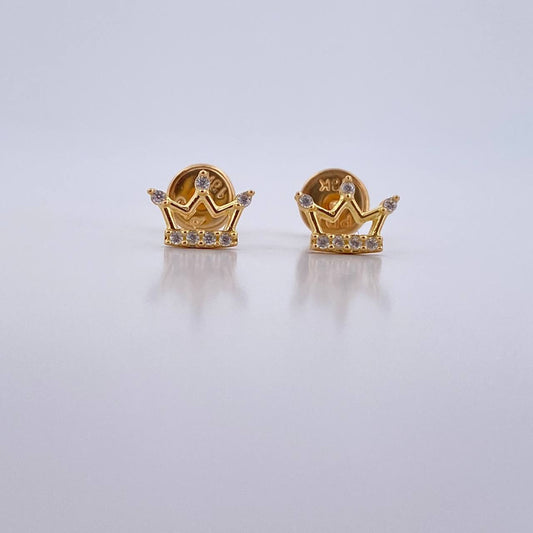 Topos Corona 0.65gr / Circones Blancos Oro Amarillo 18K &