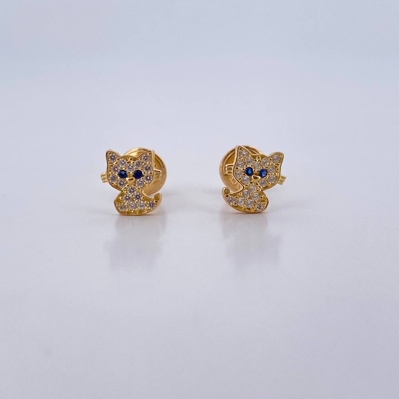 Topos Gato 0.9gr / Circones Blancos Azules Oro Amarillo 18K &