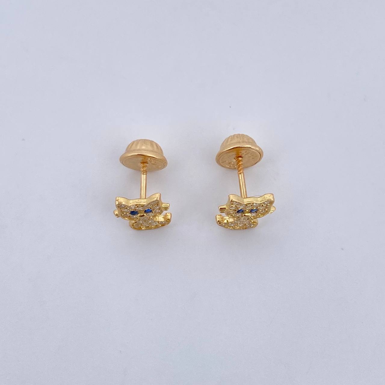 Topos Gato 0.9gr / Circones Blancos Azules Oro Amarillo 18K &