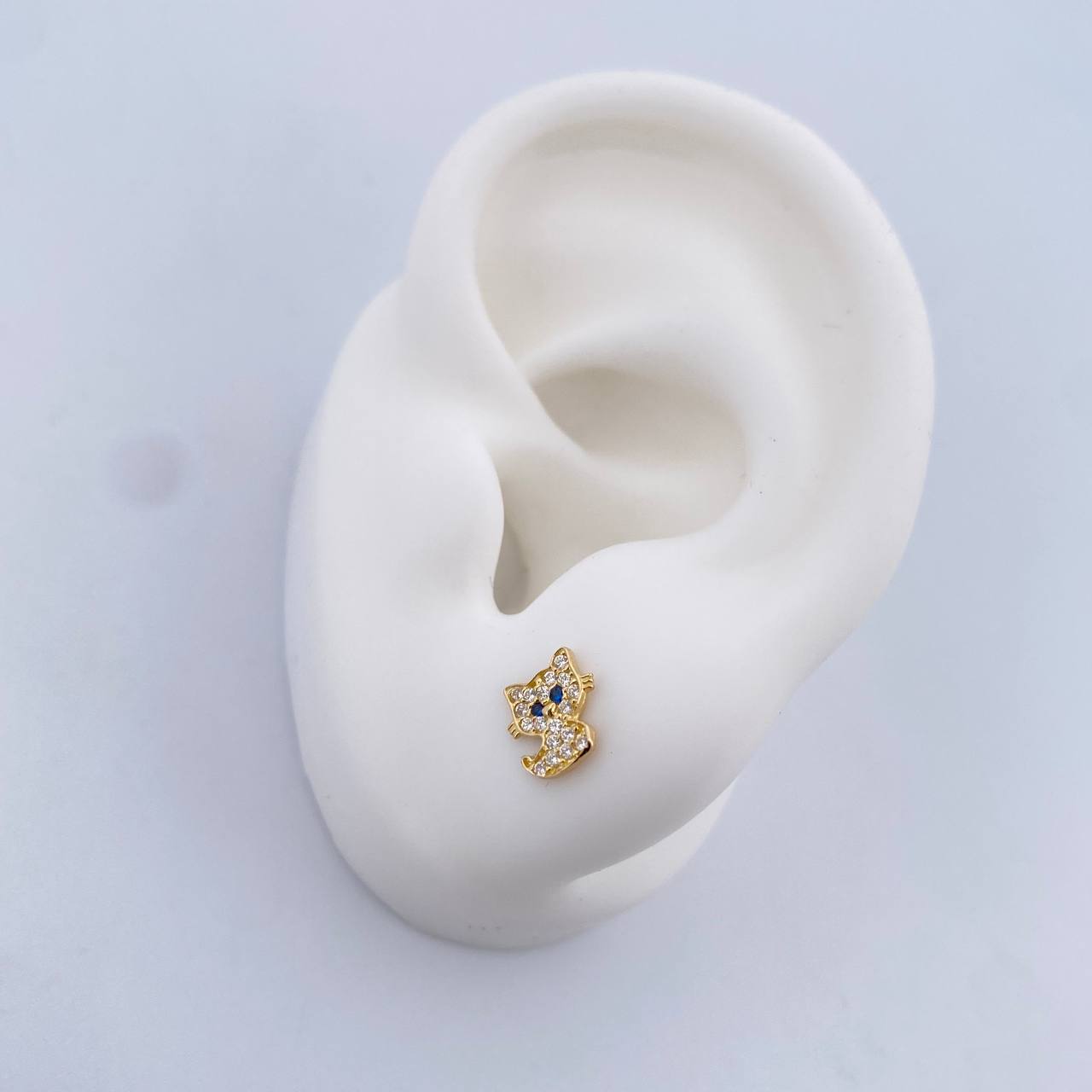 Topos Gato 0.9gr / Circones Blancos Azules Oro Amarillo 18K &