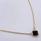 Cadena Aro Seguido Trebol 2.9gr / Electro Estatico Negro Blanco Oro Amarillo 18K &