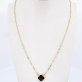 Cadena Aro Seguido Trebol 2.9gr / Electro Estatico Negro Blanco Oro Amarillo 18K &