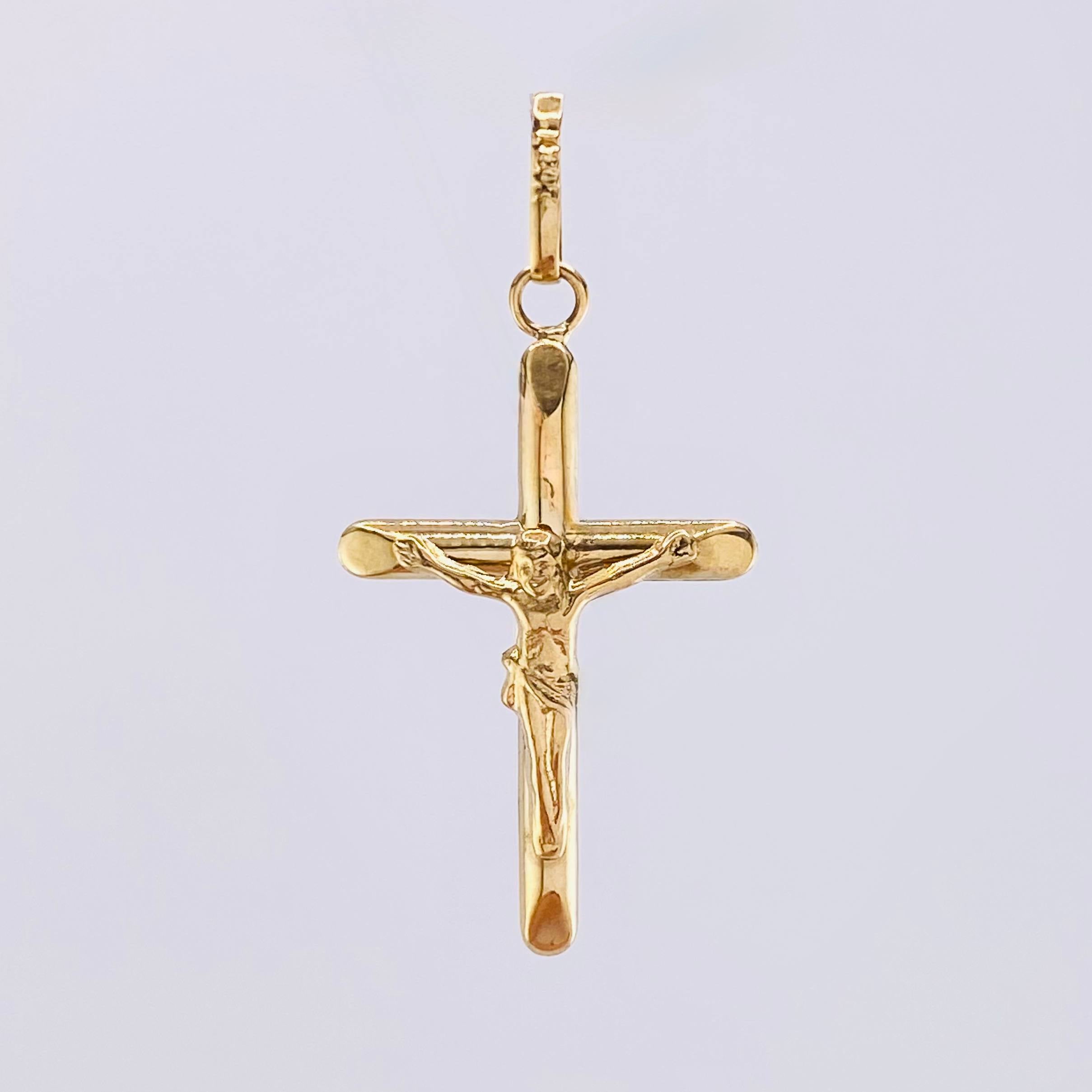 Dije Cruz Cristo 0.9gr / 3.5cm / Oro Amarillo 18K