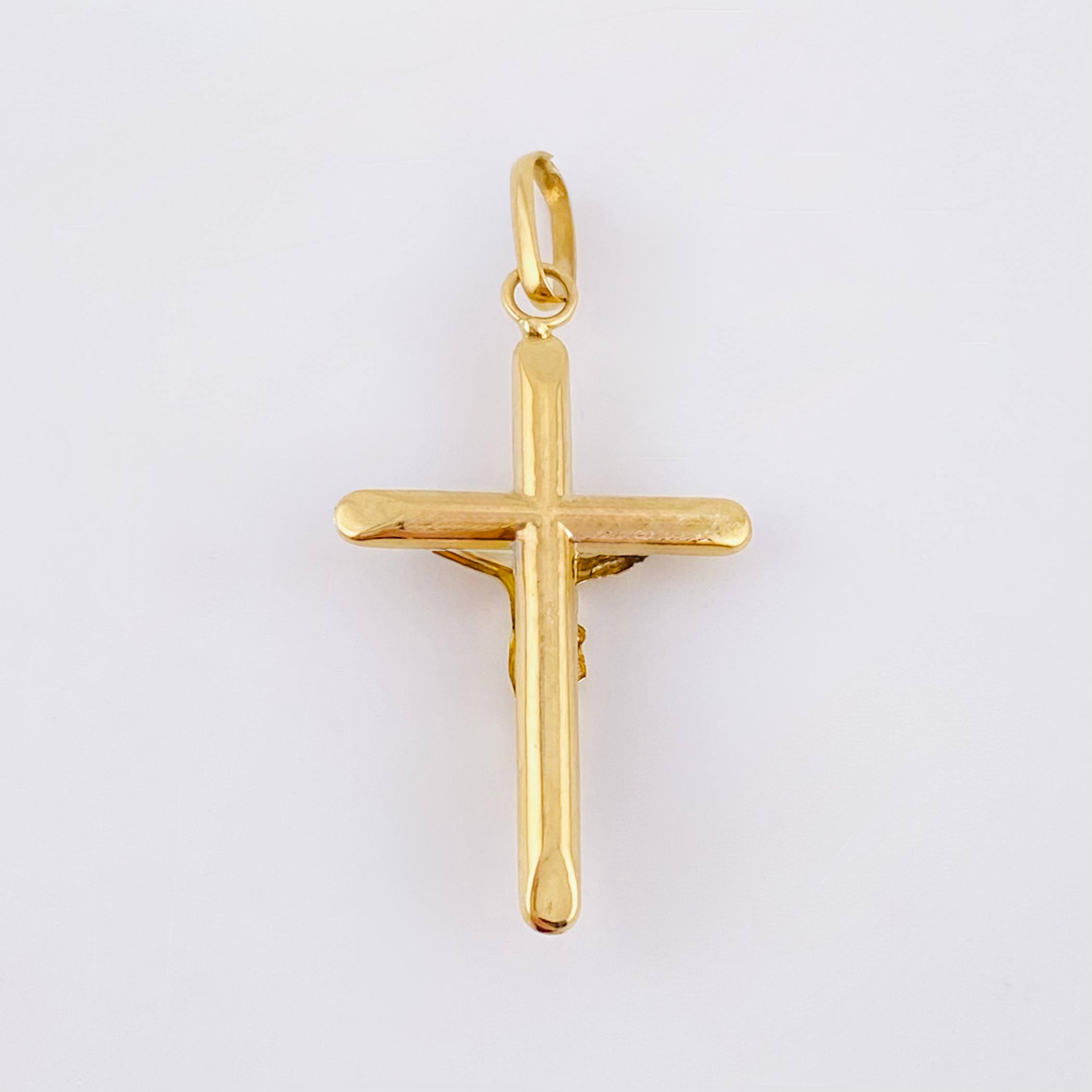 Dije Cruz Cristo 0.9gr / 3.5cm / Oro Amarillo 18K