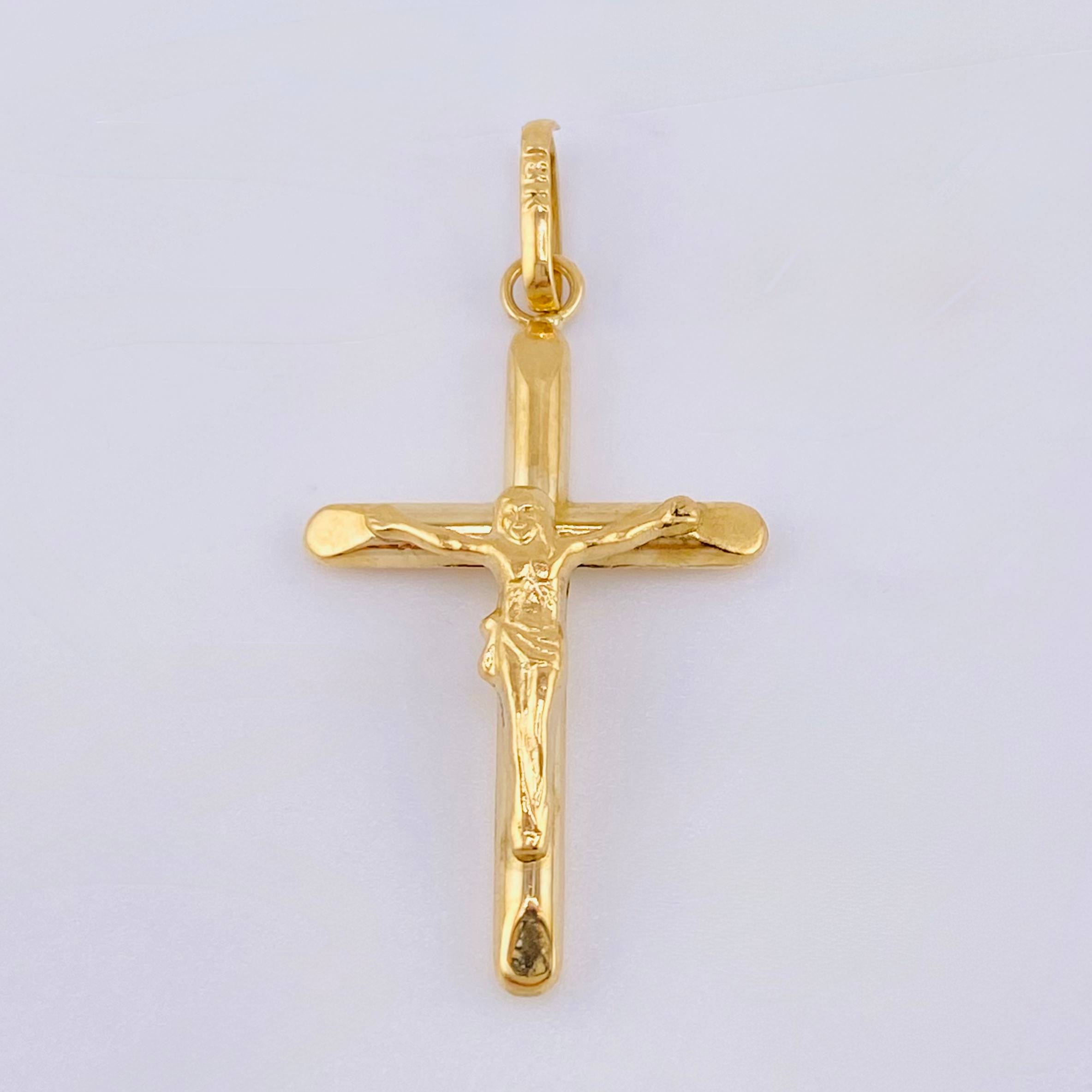 Dije Cruz Cristo 0.9gr / 3.5cm / Oro Amarillo 18K
