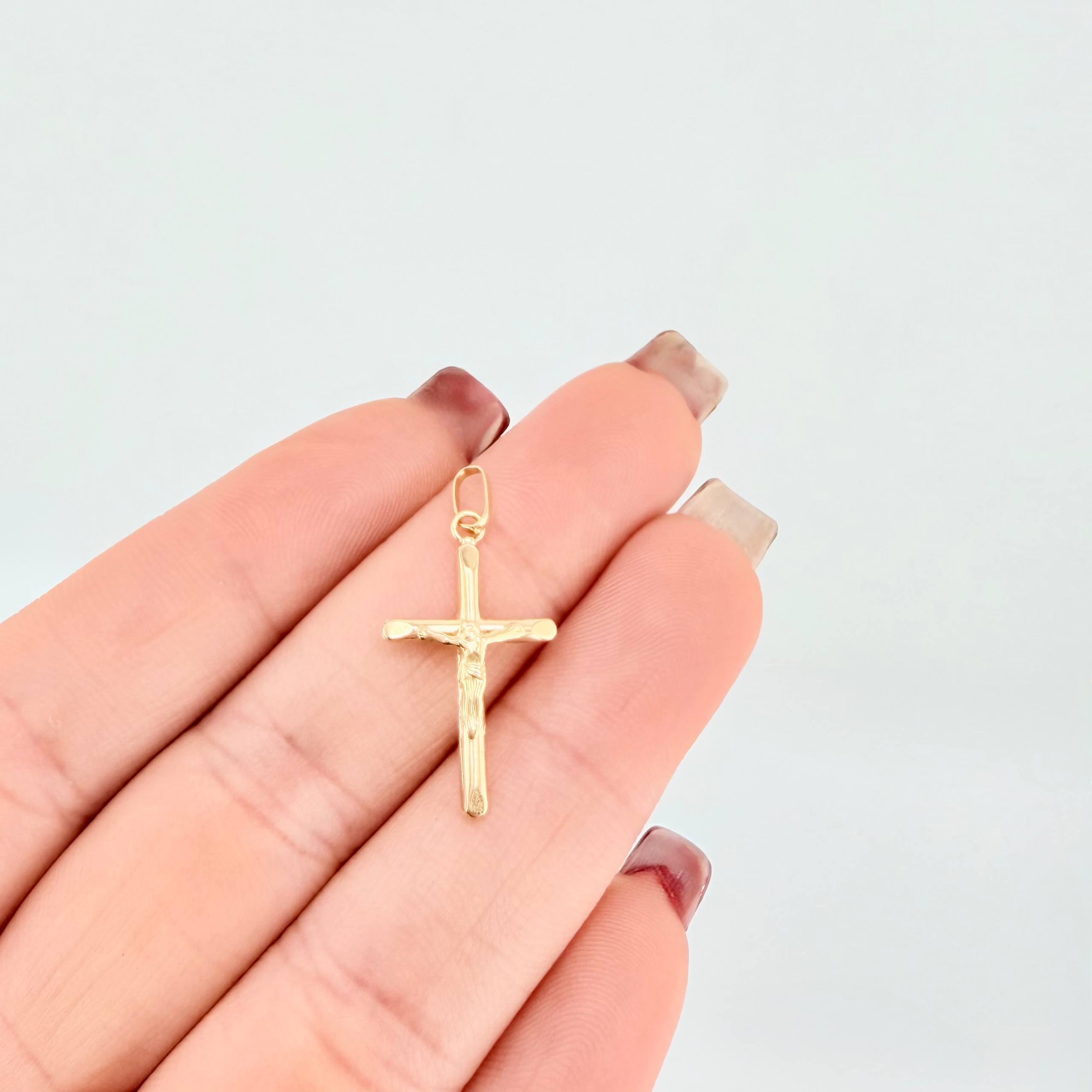 Dije Cruz Cristo 0.9gr / 3.5cm / Oro Amarillo 18K