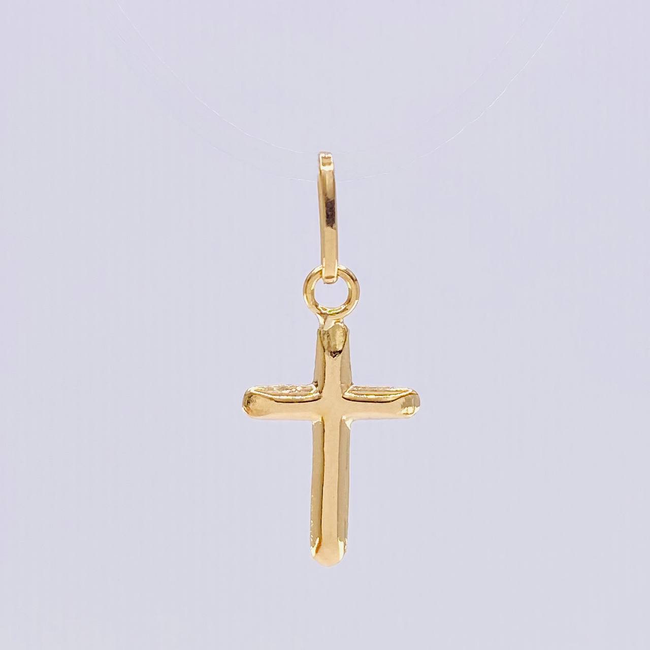 Dije Cruz Puntas Planas 0.15g / 1.4cm Oro Amarillo 18K