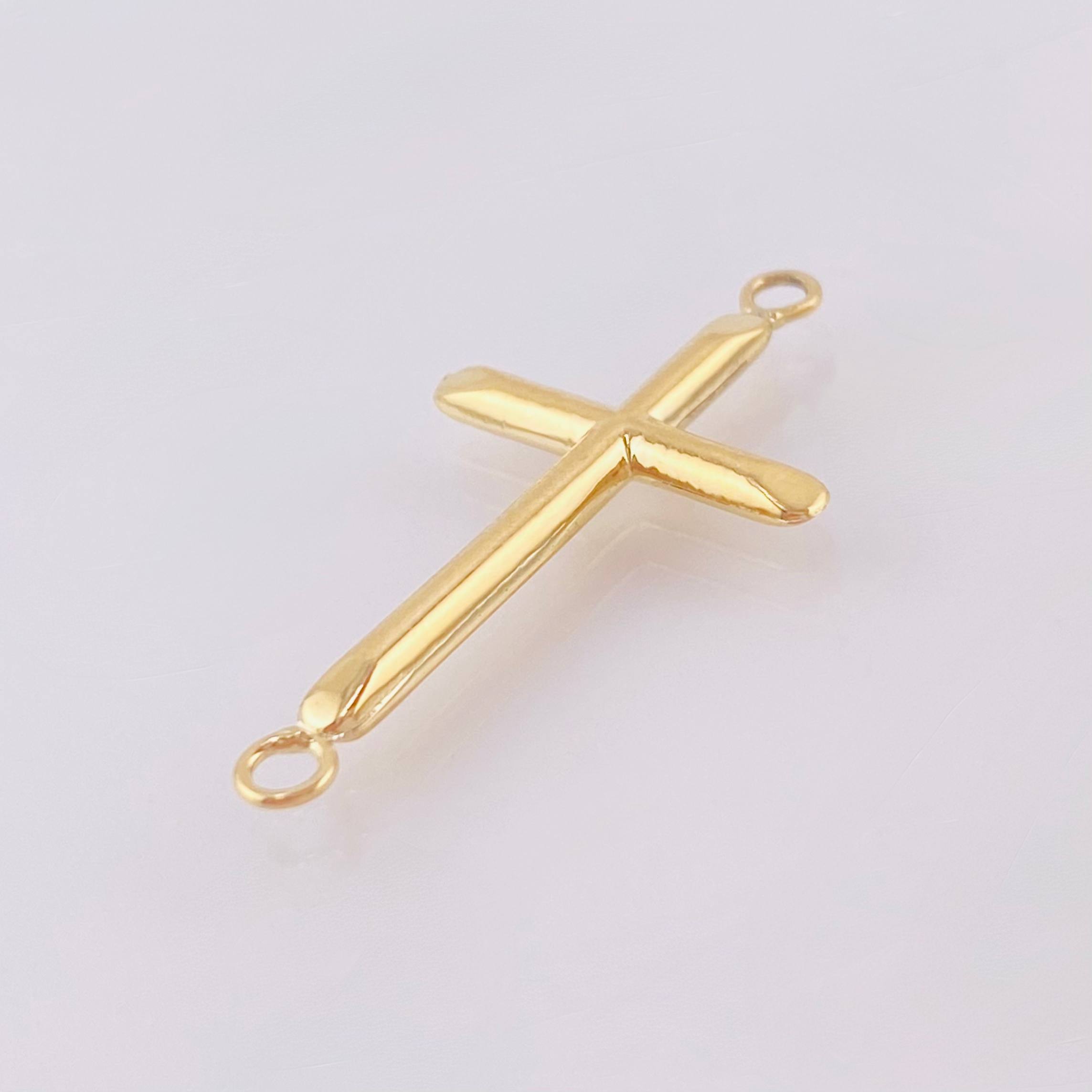 Herraje Cruz Lisa 0.8gr / 3cm / Oro Amarillo 18K