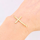 Herraje Cruz Lisa 0.8gr / 3cm / Oro Amarillo 18K *