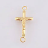 Herraje Cruz Cristo Puntas Planas 0.35gr / 2cm / Oro Amarillo 18K ©