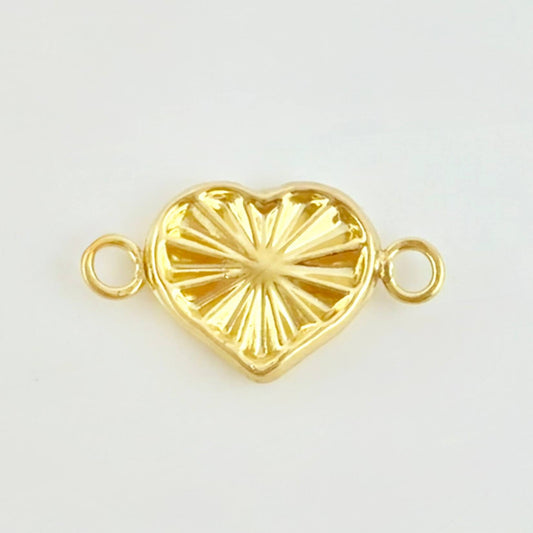Herraje Corazón Diamantado 0.55gr / 1.7cm / Oro Amarillo 18K