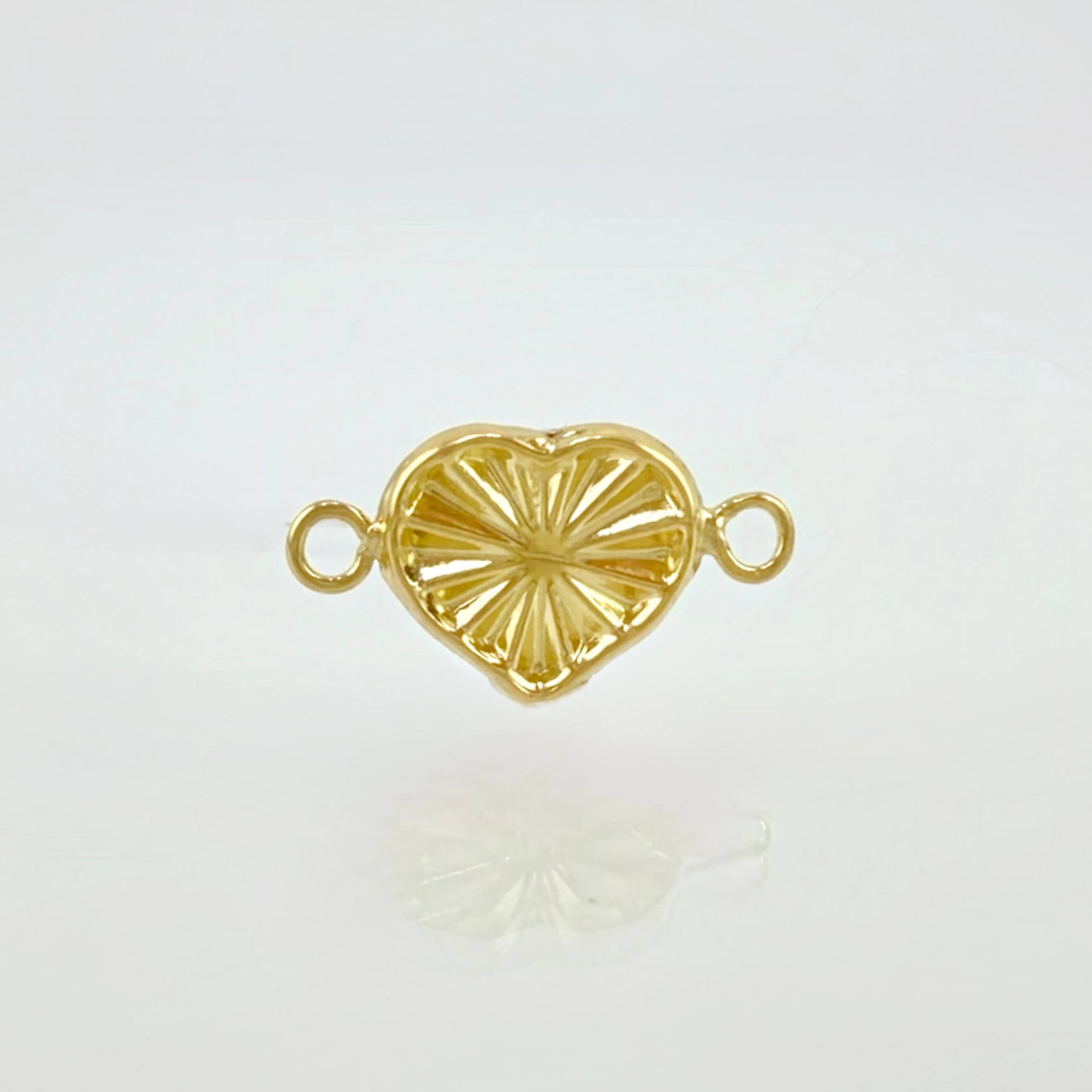Herraje Corazón Diamantado 0.55gr / 1.7cm / Oro Amarillo 18K