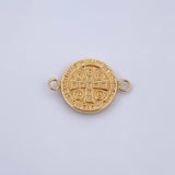 Herraje San Benito 1.65gr / 2.4cm / Troquelado Oro Amarillo 18K &