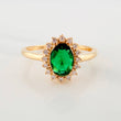 Anillo Halo Ovalado 2.4 g / T7 1/4 Oro Amarillo 18K