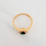 Anillo Halo Ovalado 2.4 g / T7 1/4 Oro Amarillo 18K