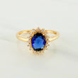 Anillo Halo Ovalado 2.2 g / T6 3/4 Oro Amarillo 18K