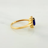 Anillo Halo Ovalado 2.2 g / T6 3/4 Oro Amarillo 18K