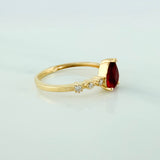 Anillo Halo Gota 1.85 g / T6 1/4 Oro Amarillo 18K