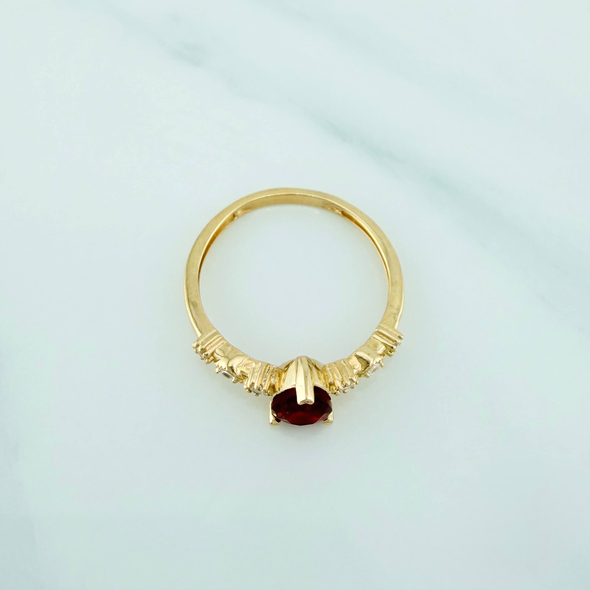 Anillo Halo Gota 1.85 g / T6 1/4 Oro Amarillo 18K